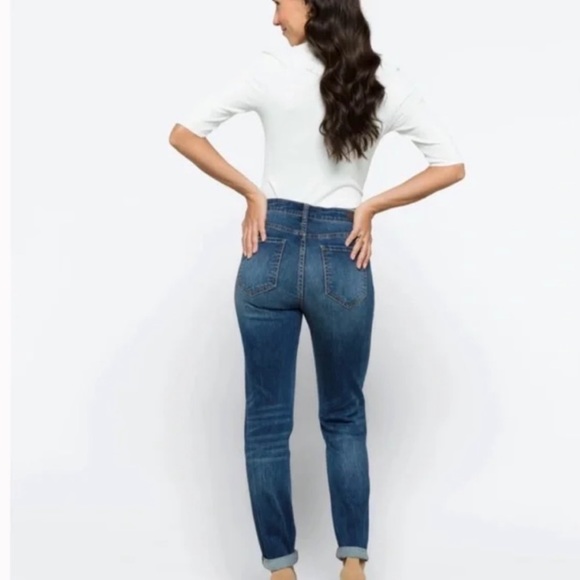 KUT FROM THE KLOTH BOYFRIEND DISTRESSED MID-RISE ROLL-UP STRAIGHT-LEG JEANS. Sz8 - Picture 5 of 13
